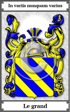 Le grand Family Crest Download (JPG)  Book Plated - 150 DPI